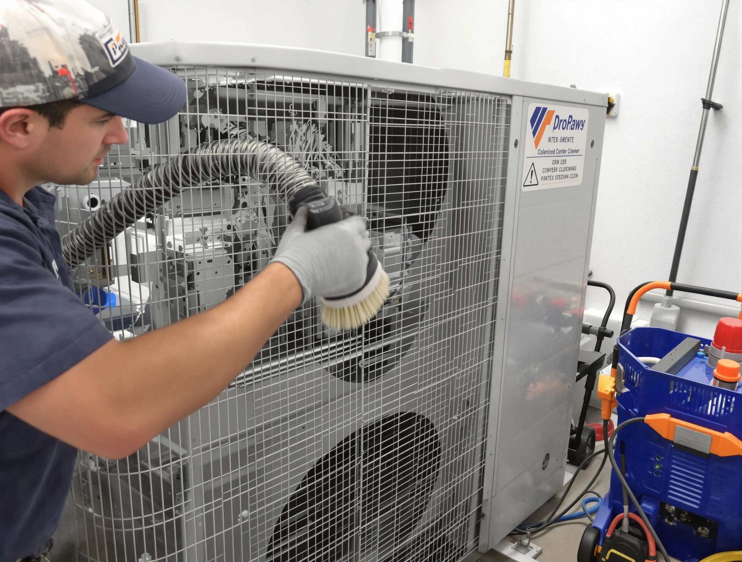 Costa Mesa Air Duct Cleaning specialist performing precision AC coil cleaning for improved system performance in Costa Mesa