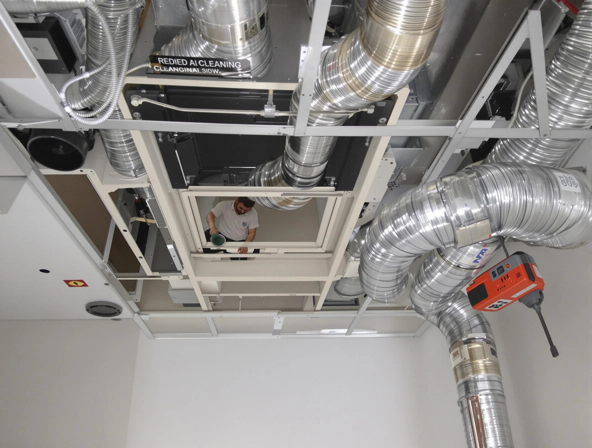 Costa Mesa Air Duct Cleaning technician performing detailed central duct system cleaning in Costa Mesa