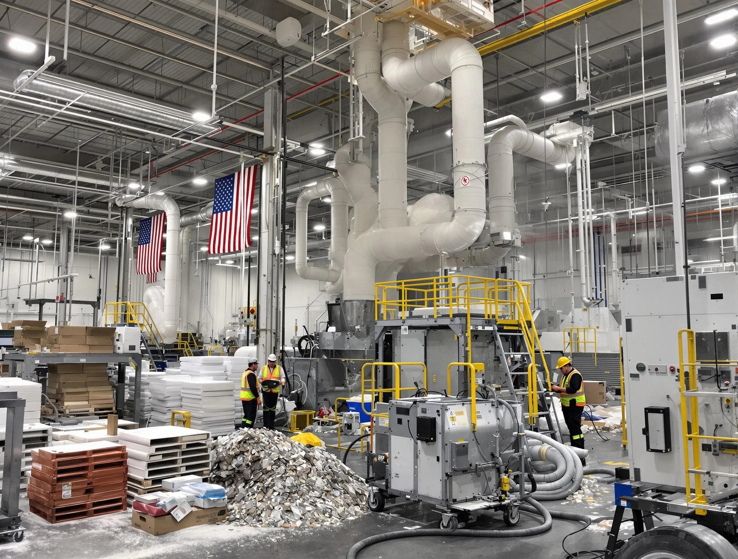 Costa Mesa Air Duct Cleaning team performing large-scale industrial duct cleaning at a commercial facility in Costa Mesa