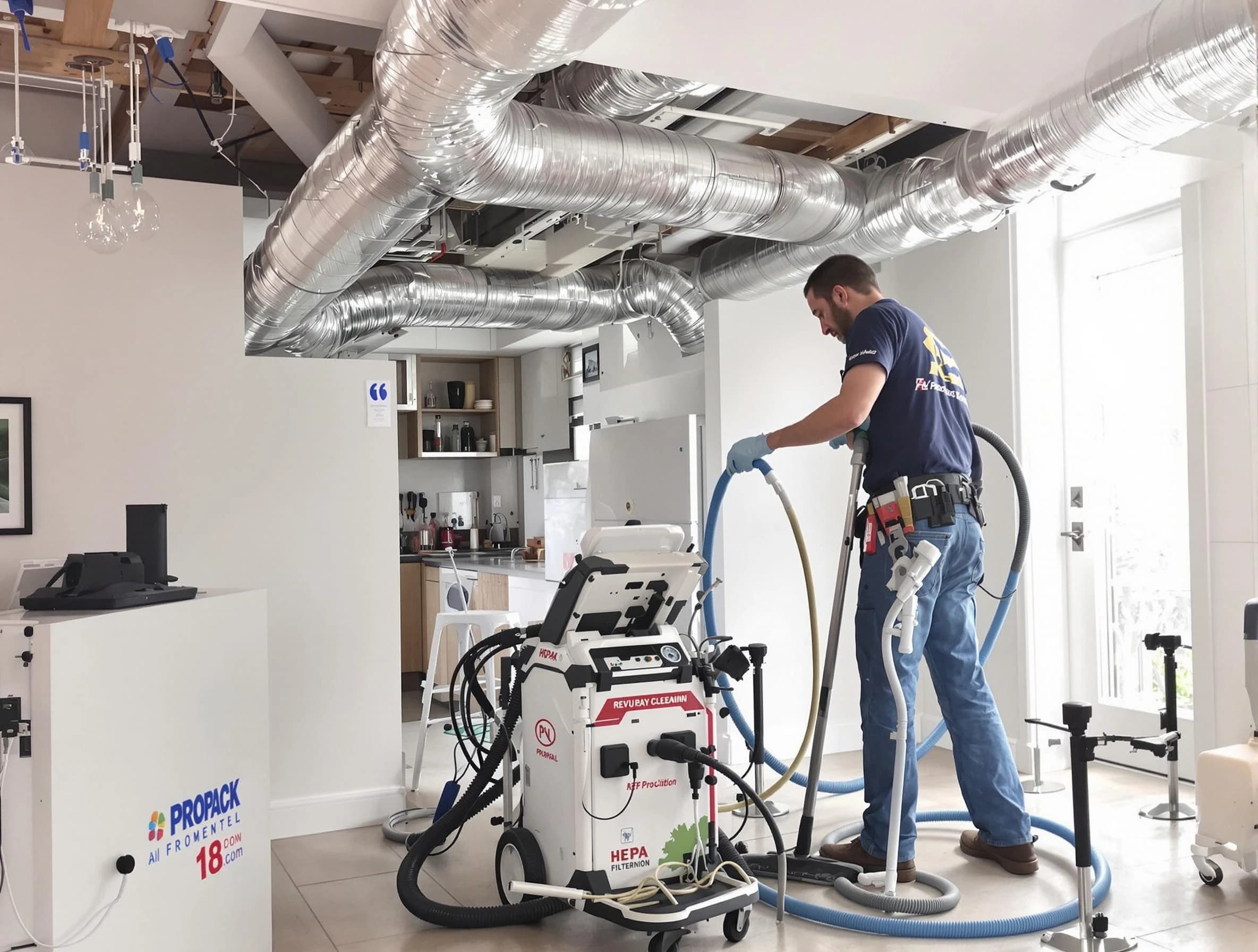 Costa Mesa Air Duct Cleaning technician performing advanced pure duct cleaning with specialized equipment in Costa Mesa